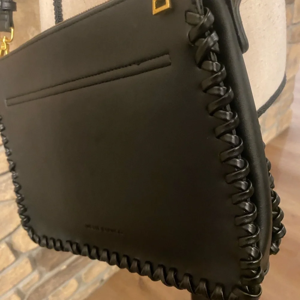 Melie Bianco Womens Black Olivia Crossbody Faux Leather Bag New without tags